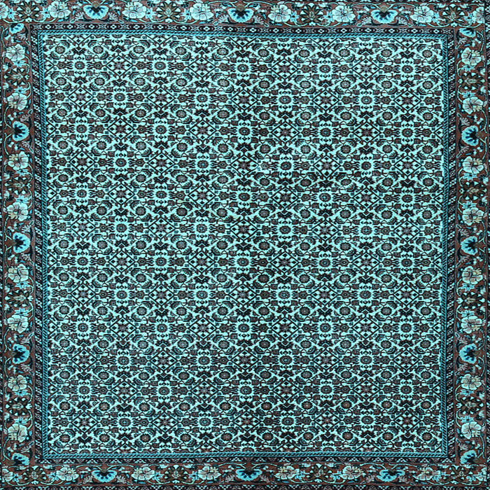 Square Machine Washable Persian Light Blue Traditional Rug, wshtr2245lblu