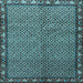 Square Machine Washable Persian Light Blue Traditional Rug, wshtr2245lblu