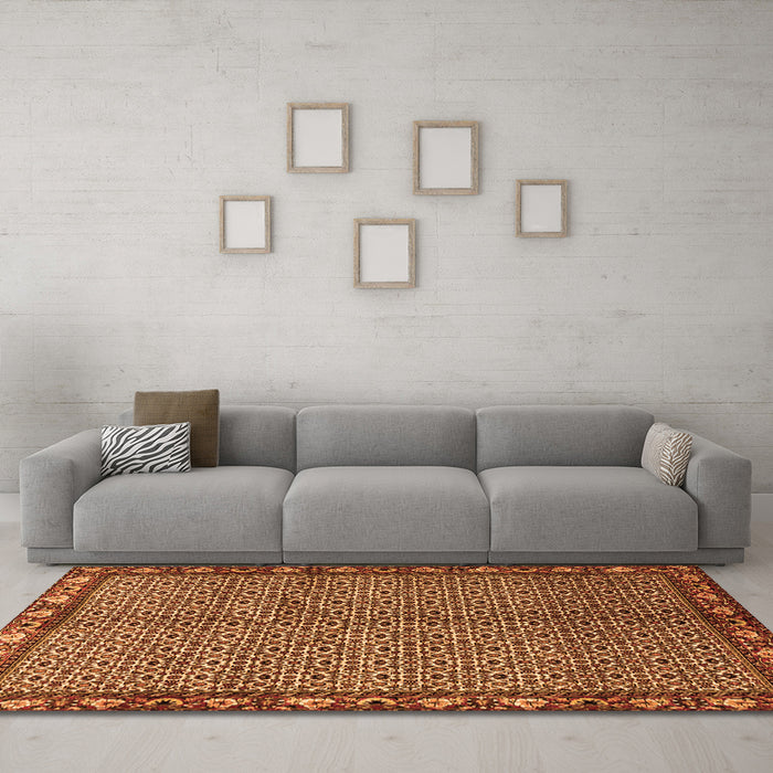 Machine Washable Persian Orange Traditional Area Rugs in a Living Room, wshtr2245org