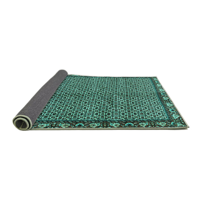 Sideview of Persian Turquoise Traditional Rug, tr2245turq