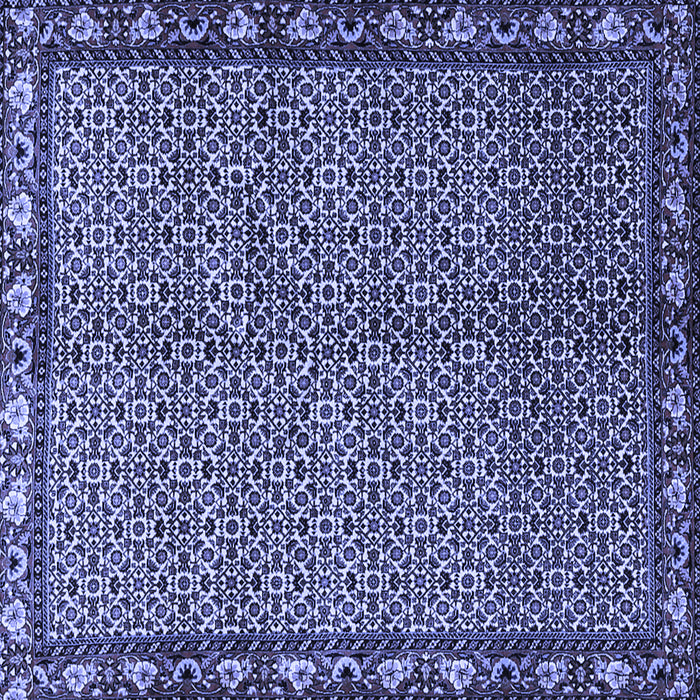 Square Machine Washable Persian Blue Traditional Rug, wshtr2245blu