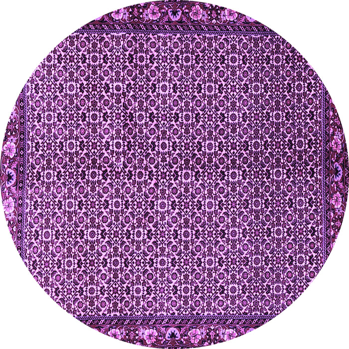 Round Machine Washable Persian Purple Traditional Area Rugs, wshtr2245pur