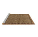 Sideview of Machine Washable Persian Brown Traditional Rug, wshtr2245brn