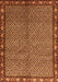 Serging Thickness of Machine Washable Persian Orange Traditional Area Rugs, wshtr2245org