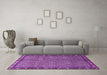 Machine Washable Persian Purple Traditional Area Rugs in a Living Room, wshtr2245pur