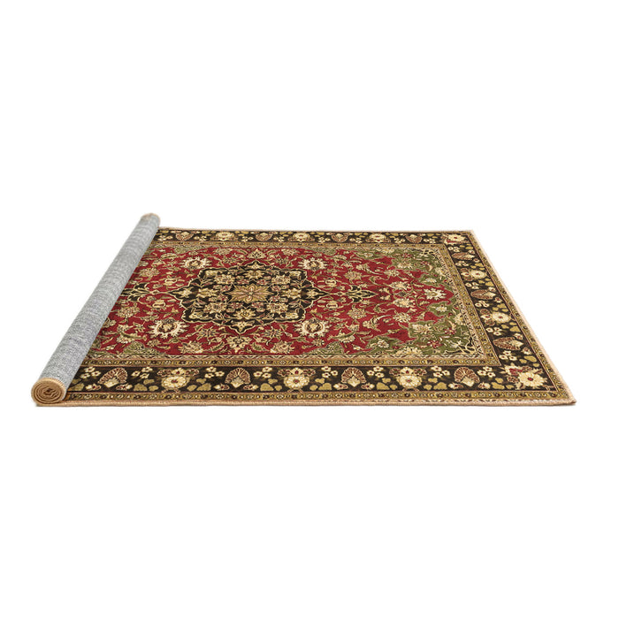Sideview of Machine Washable Persian Brown Traditional Rug, wshtr2246brn