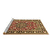 Sideview of Machine Washable Persian Brown Traditional Rug, wshtr2246brn