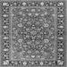 Round Machine Washable Persian Gray Traditional Rug, wshtr2246gry