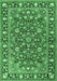 Machine Washable Persian Emerald Green Traditional Area Rugs, wshtr2246emgrn