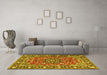 Machine Washable Persian Yellow Traditional Rug in a Living Room, wshtr2246yw