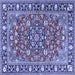 Square Machine Washable Persian Blue Traditional Rug, wshtr2246blu