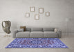 Machine Washable Persian Blue Traditional Rug in a Living Room, wshtr2246blu