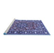 Sideview of Machine Washable Persian Blue Traditional Rug, wshtr2246blu