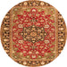 Machine Washable Persian Orange Traditional Area Rugs, wshtr2246org