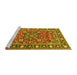 Sideview of Machine Washable Persian Yellow Traditional Rug, wshtr2246yw