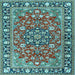Square Persian Light Blue Traditional Rug, tr2246lblu