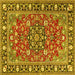 Square Machine Washable Persian Yellow Traditional Rug, wshtr2246yw