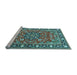 Sideview of Machine Washable Persian Light Blue Traditional Rug, wshtr2246lblu