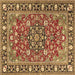 Square Machine Washable Persian Brown Traditional Rug, wshtr2246brn