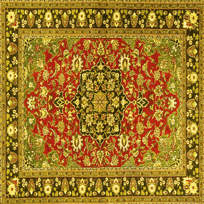 Square Persian Yellow Traditional Rug, tr2246yw