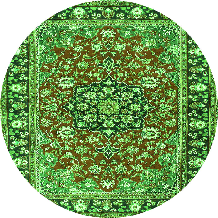 Machine Washable Persian Green Traditional Area Rugs, wshtr2246grn