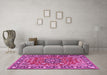 Machine Washable Persian Pink Traditional Rug in a Living Room, wshtr2246pnk