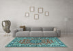 Machine Washable Persian Light Blue Traditional Rug in a Living Room, wshtr2246lblu