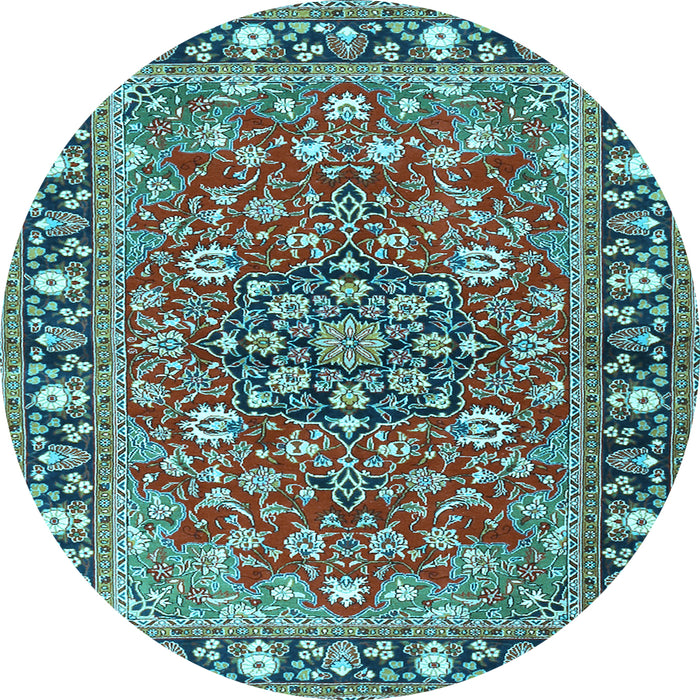 Round Persian Light Blue Traditional Rug, tr2246lblu