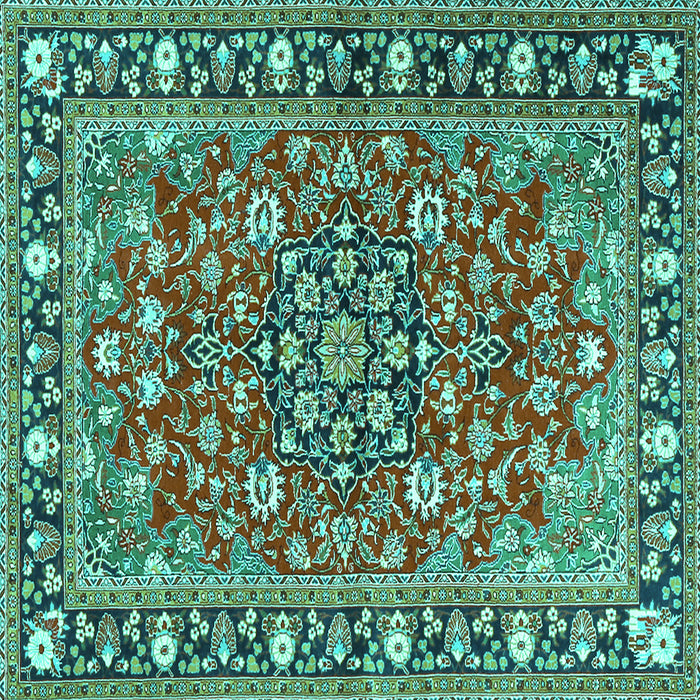 Square Persian Turquoise Traditional Rug, tr2246turq