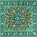 Square Persian Turquoise Traditional Rug, tr2246turq