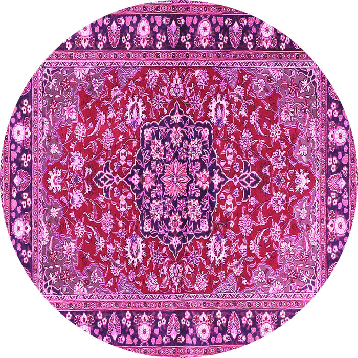 Round Persian Pink Traditional Rug, tr2246pnk
