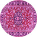Round Persian Pink Traditional Rug, tr2246pnk
