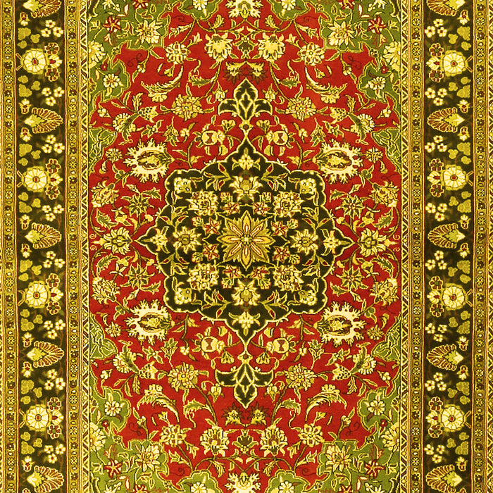Machine Washable Persian Yellow Traditional Rug, wshtr2246yw