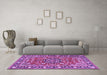 Machine Washable Persian Purple Traditional Area Rugs in a Living Room, wshtr2246pur