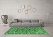 Machine Washable Persian Emerald Green Traditional Area Rugs in a Living Room,, wshtr2246emgrn