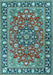 Machine Washable Persian Light Blue Traditional Rug, wshtr2246lblu