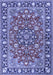 Machine Washable Persian Blue Traditional Rug, wshtr2246blu