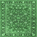 Square Persian Emerald Green Traditional Rug, tr2246emgrn