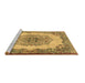 Sideview of Machine Washable Medallion Brown Traditional Rug, wshtr2247brn