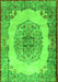 Serging Thickness of Machine Washable Medallion Green Traditional Area Rugs, wshtr2247grn