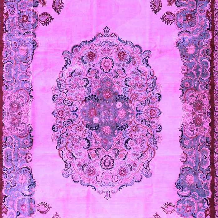 Machine Washable Medallion Purple Traditional Area Rugs, wshtr2247pur