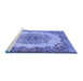 Sideview of Machine Washable Medallion Blue Traditional Rug, wshtr2247blu