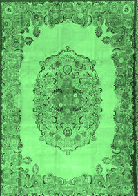 Medallion Emerald Green Traditional Rug, tr2247emgrn