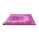 Sideview of Machine Washable Medallion Pink Traditional Rug, wshtr2247pnk