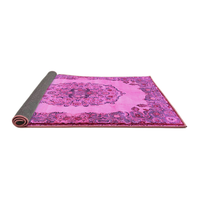 Sideview of Medallion Pink Traditional Rug, tr2247pnk