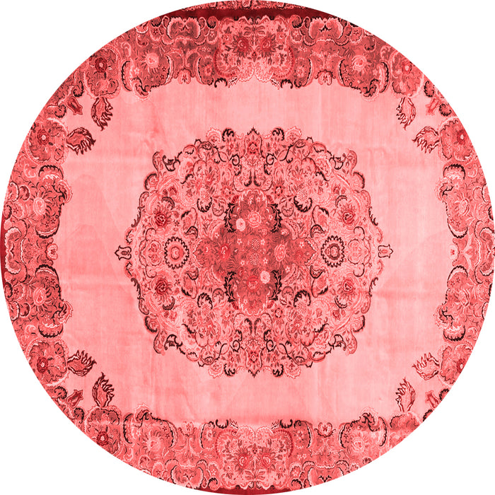 Machine Washable Medallion Red Traditional Rug, wshtr2247red