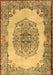 Machine Washable Medallion Brown Traditional Rug, wshtr2247brn