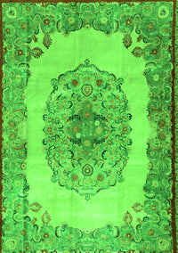 Medallion Green Traditional Rug, tr2247grn