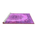 Sideview of Machine Washable Medallion Purple Traditional Area Rugs, wshtr2247pur