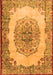 Serging Thickness of Machine Washable Medallion Orange Traditional Area Rugs, wshtr2247org